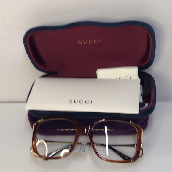 💯 - New Authentic GUCCI GG0648O square-frame tortoiseshell optical glasses - Picture 12 of 16